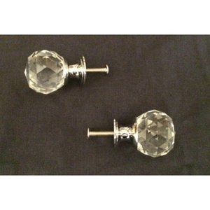 Two (2) Large 1 1/2" tall Rounded Crystal Drawer Pulls Two (2) 0170-1130C